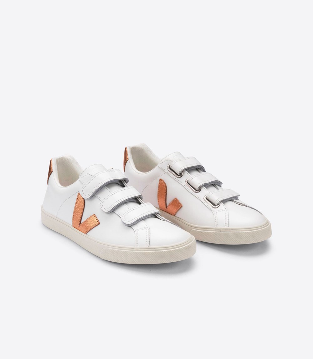 Veja Sneakers Dam - 3-Lock Läder - Vita - 502631-DUR